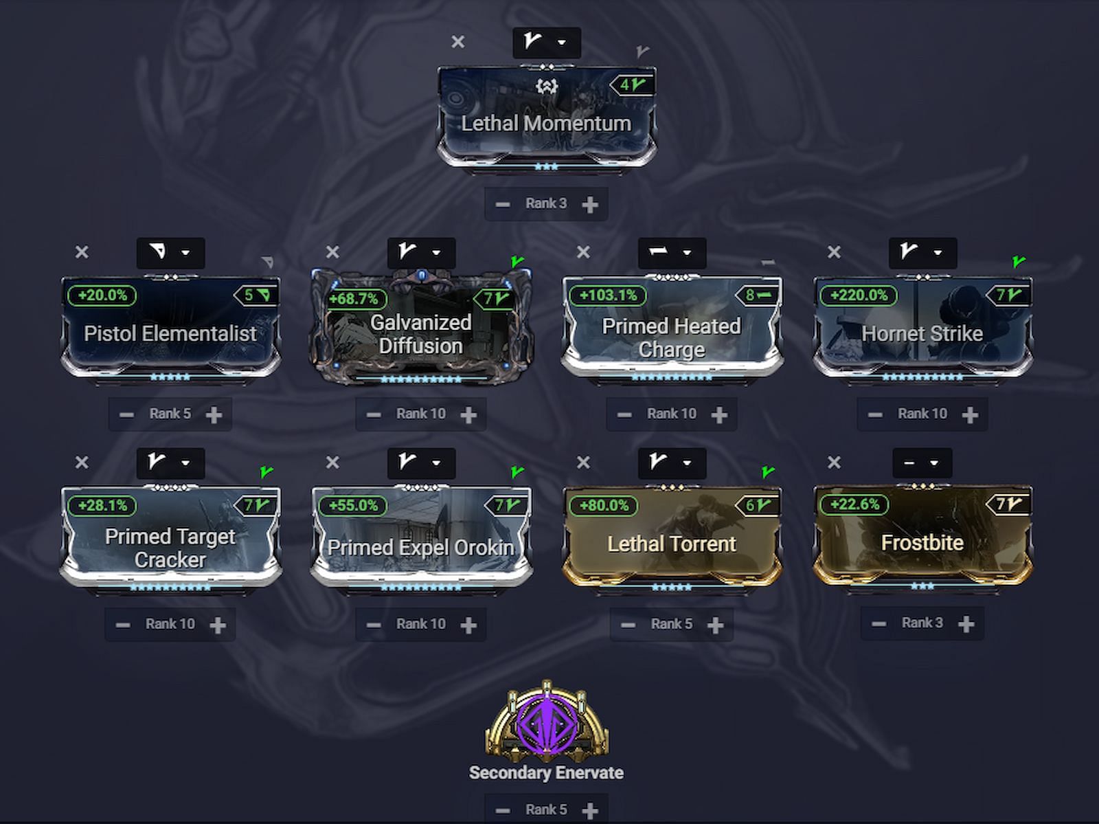 Secondary Enervate's big Critical Hit doesn't get reset by Kompressa's explosions (Image via Overframe)